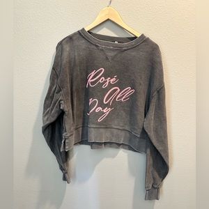 Rose all day cropped sweatshirt